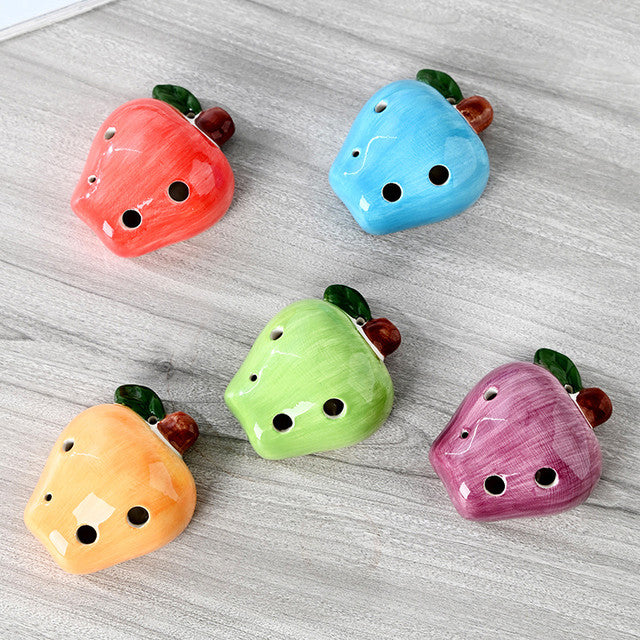 6-Hole Green Ocarina Apple Shape