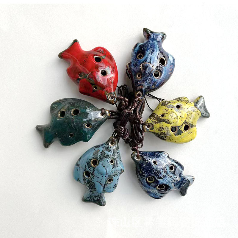 6-Hole Green Ocarina Little Fish Shape