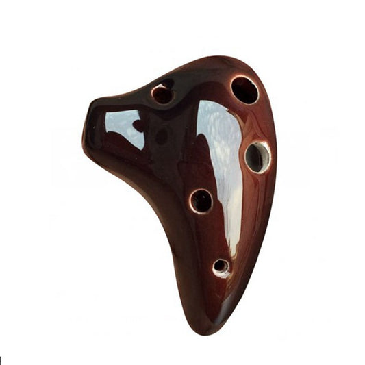 6-Hole Mini Coffee-Colored Ocarina Teeth Shape