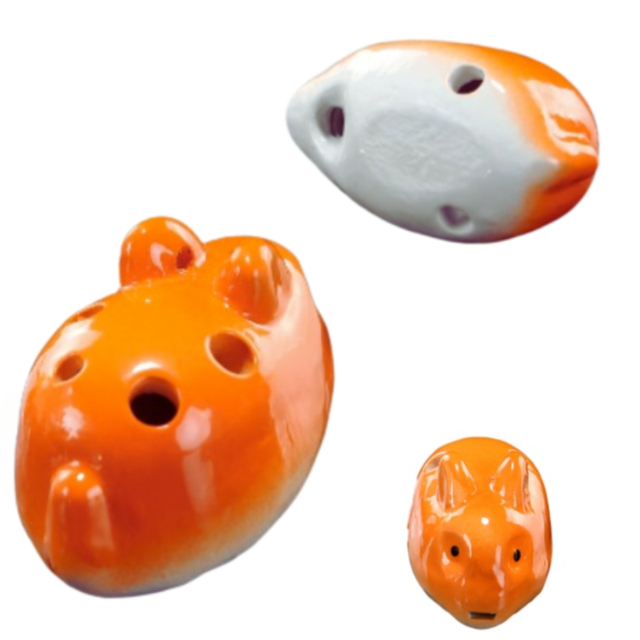 6-Hole Orange Ocarina Drop Shape