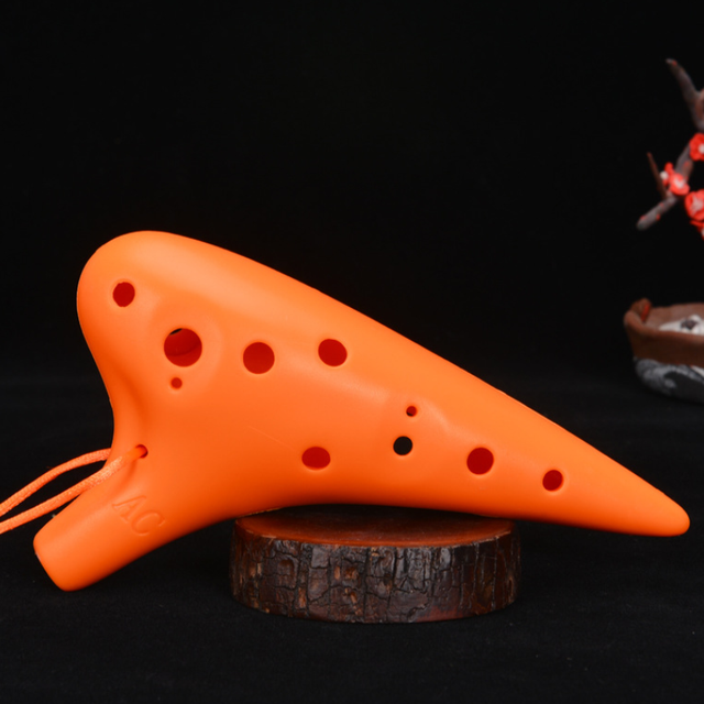 12-Hole Orange Ocarina Classic Shape