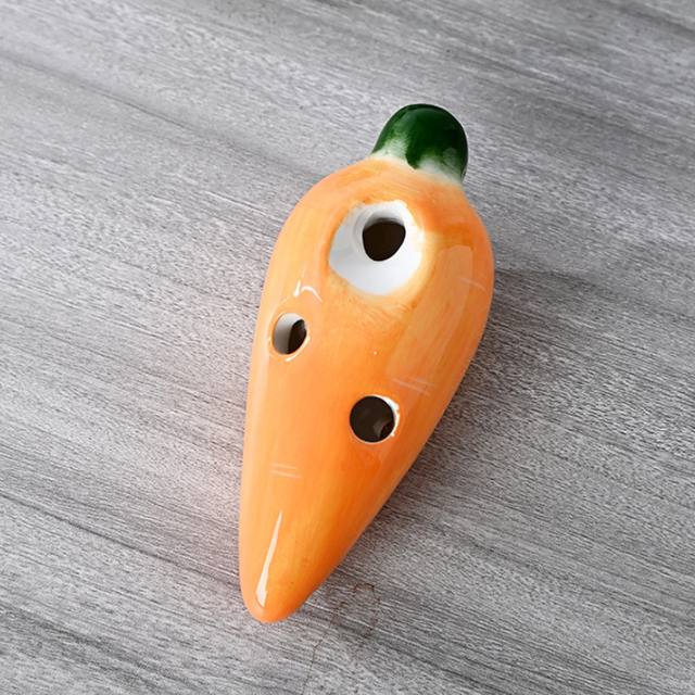 6-Hole Orange Ocarina Carrot Shape