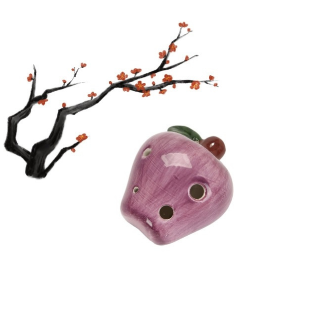 6-Hole Purple Ocarina Apple Shape