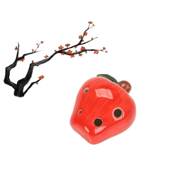 6-Hole Red Ocarina Apple Shape