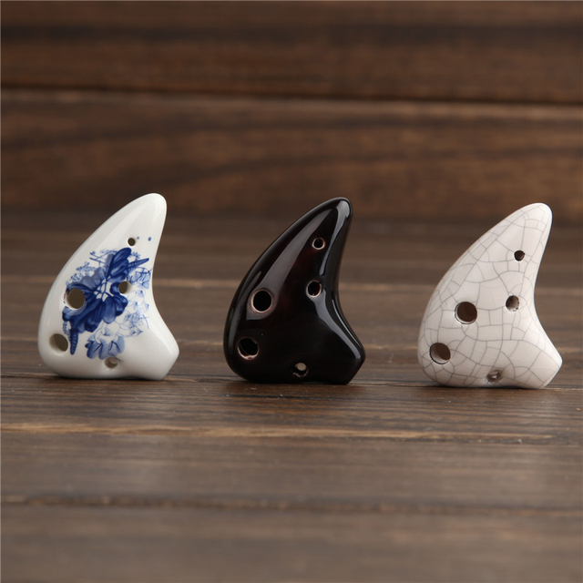 6-Hole Mini Coffee-Colored Ocarina Teeth Shape