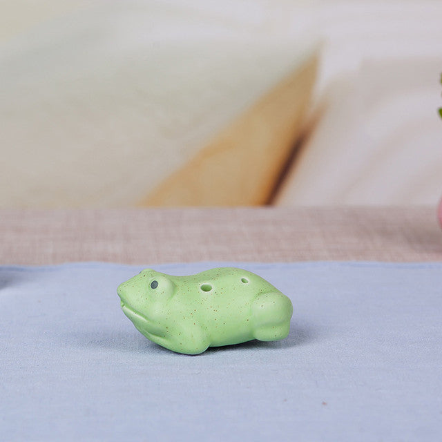 6-Hole Green Ocarina Frog Shape