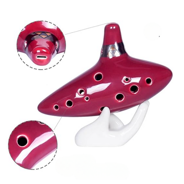 12-Hole Rose Red Typical Ocarina