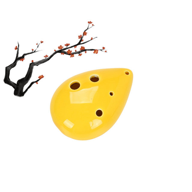 6-Hole Yellow Ocarina Teardrop Shape