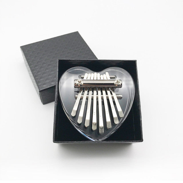 8 Keys Kalimba transparent Acrylic Heart Shape