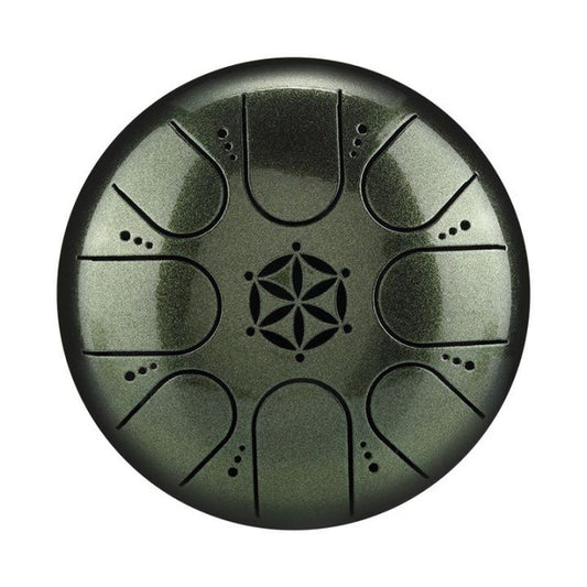 8-Tone 5.5-Inch C5 Key Dark Green Steel Titanium Alloy Tongue Drum