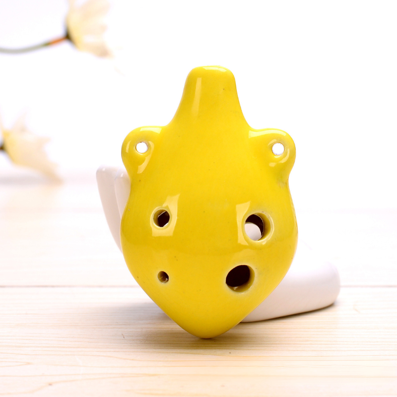 6-Hole Yellow Ocarina Dual-Ear Shape