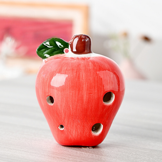 6-Hole Red Ocarina Apple Shape