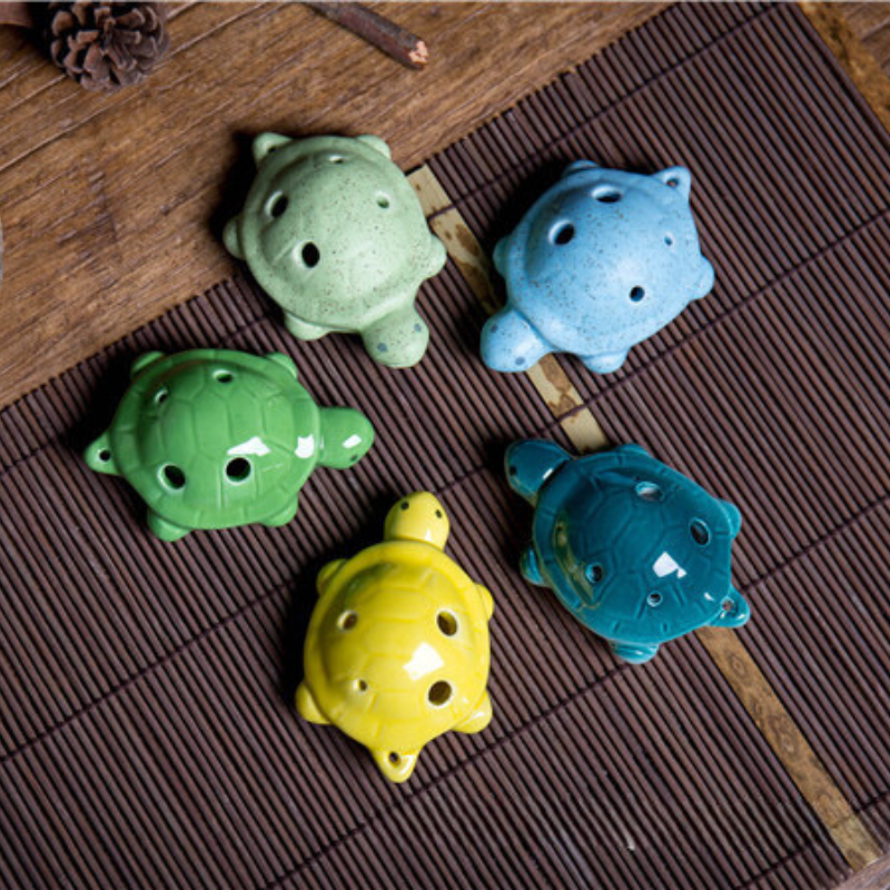 6-Hole Green Ocarina Turtle Shape