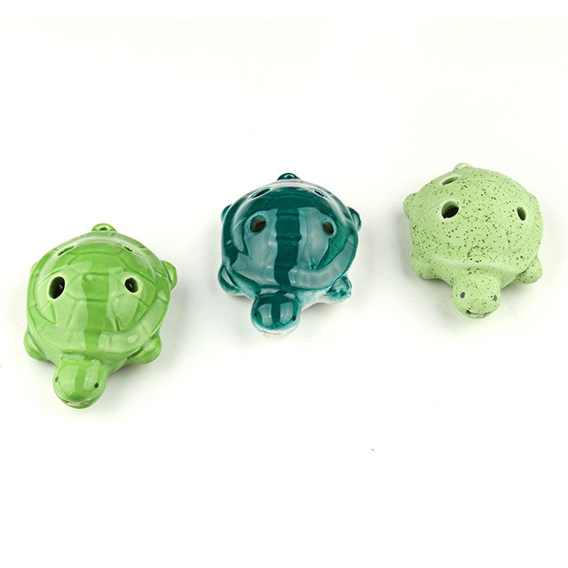 6-Hole Green Ocarina Turtle Shape