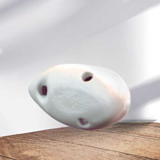 6-Hole White Ocarina Rabbit Shape