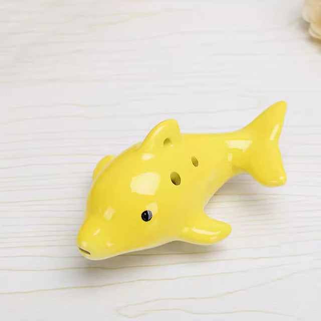 6-Hole Yellow Ocarina Dolphin Shape