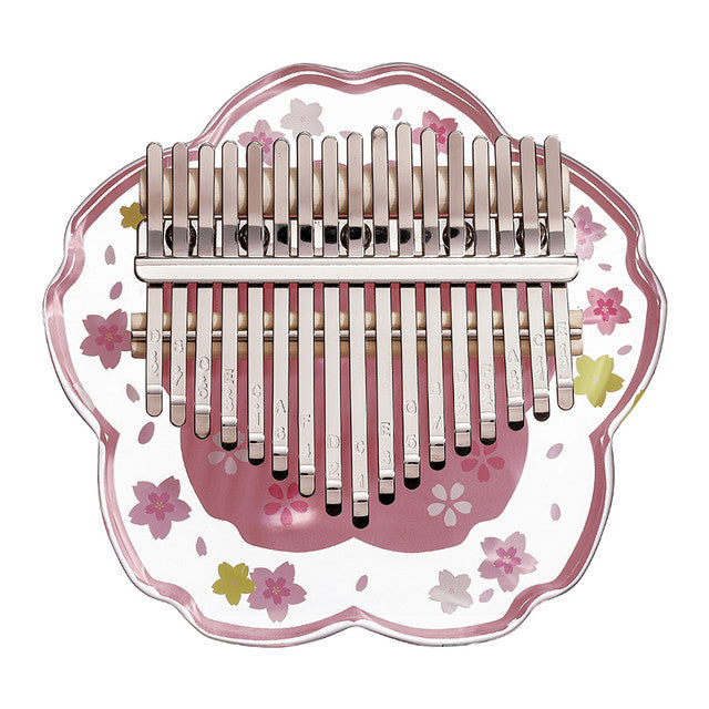 17 Key Kalimba Resin Transparent Flowers