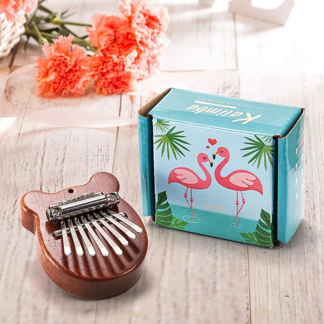 8 Keys Kalimba Brown Mahogany Bear Shape