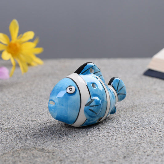 6-Hole Blue Ocarina Clownfish Shape