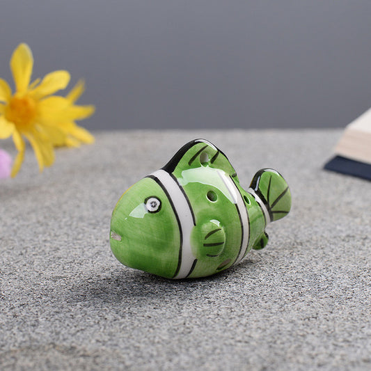 6-Hole Green Ocarina Clownfish Shape