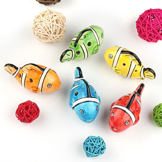 6-Hole Green Ocarina Clownfish Shape