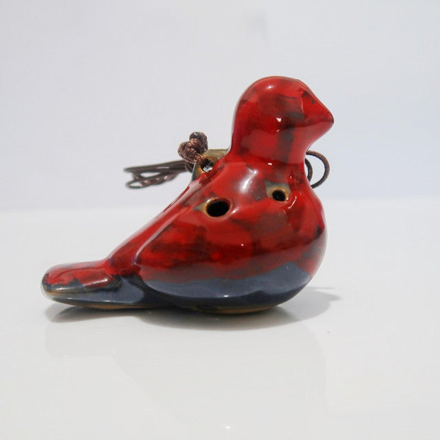 6-Hole Red Ocarina Little Dove Shape