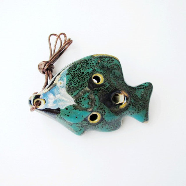 6-Hole Green Ocarina Little Fish Shape