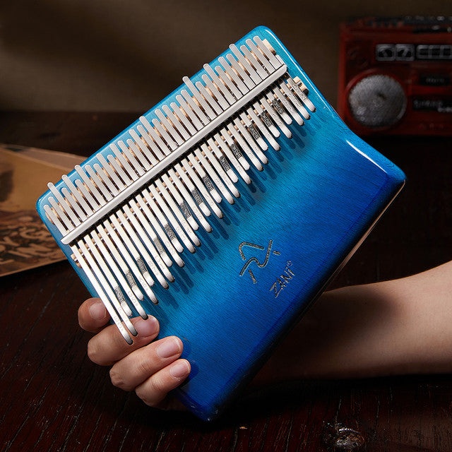 34 Key Kalimba Beech Wood Resin Blue Horizontal