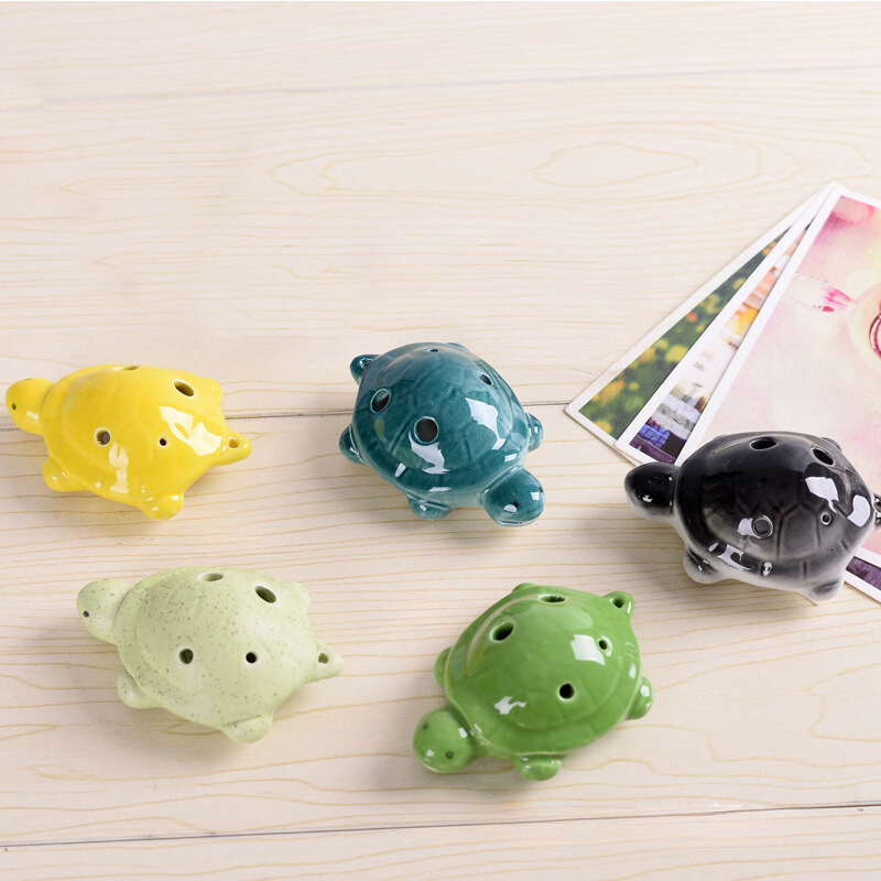 6-Hole Green Ocarina Turtle Shape