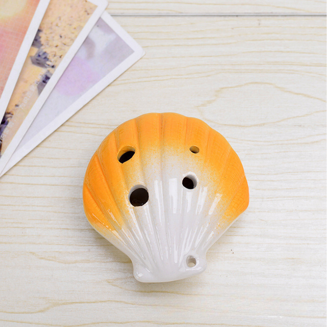 6-Hole Orange Ocarina Seashell  Shape