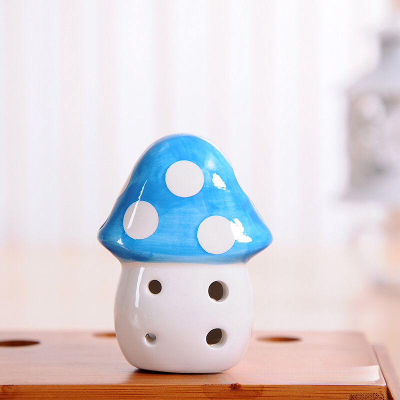 6-Hole Blue Ocarina Mushroom Shape