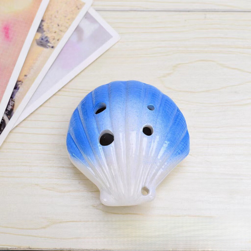 6-Hole Blue Ocarina Seashell Shape