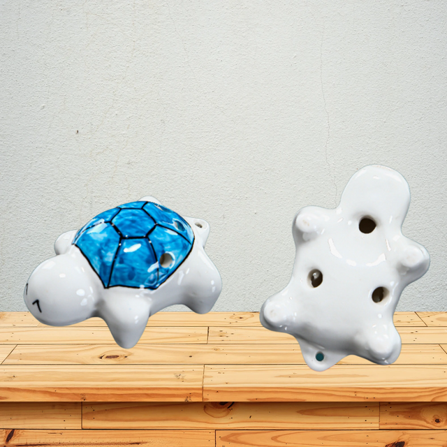 6-Hole Blue Ocarina Cute Turtle Shape