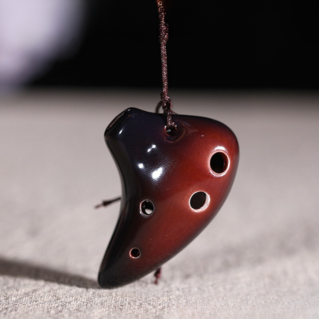 6-Hole Mini Coffee-Colored Ocarina Teeth Shape