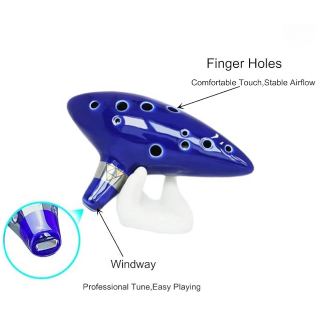 12-Hole Dark Blue Typical Ocarina