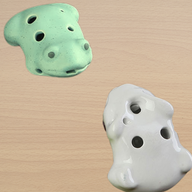 6-Hole Green Ocarina Frog Shape