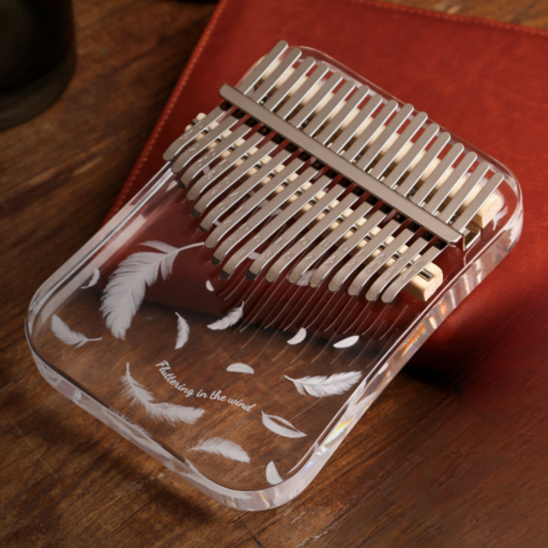 17 Key Kalimba Acrylic Transparent Feather