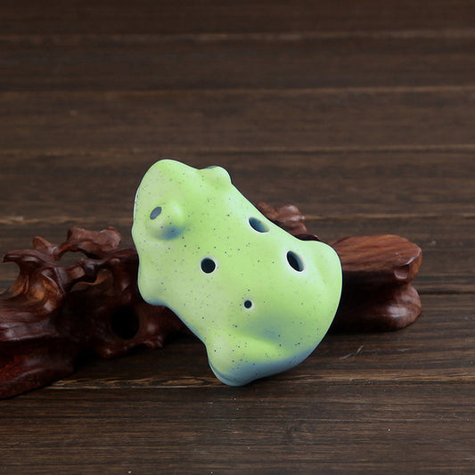 6-Hole Green Ocarina Frog Shape