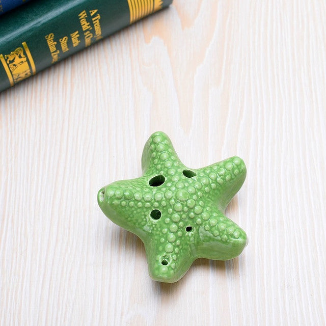 6-Hole Green Ocarina Starfish Shape