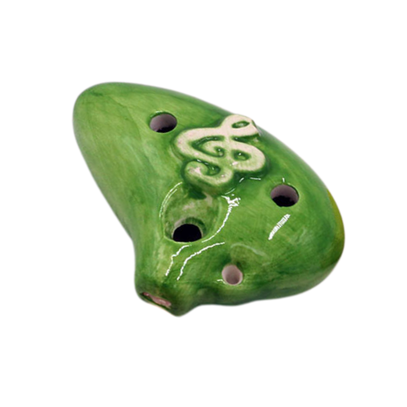 6-Hole Green Ocarina Little Teeth Shape