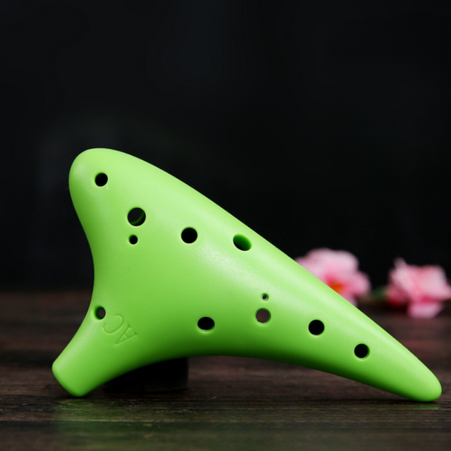 12-Hole Green Ocarina Classic Shape