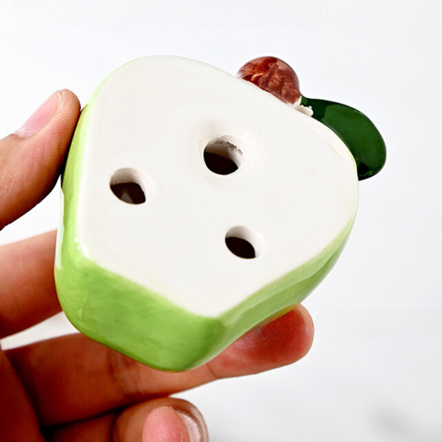 6-Hole Green Ocarina Apple Shape