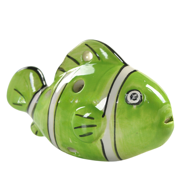 6-Hole Green Ocarina Clownfish Shape