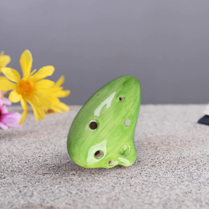 6-Hole Green Ocarina Little Teeth Shape