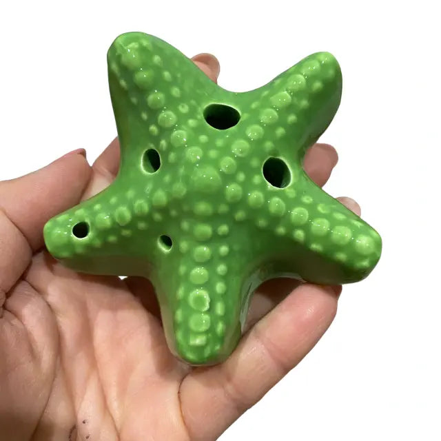 6-Hole Green Ocarina Starfish Shape