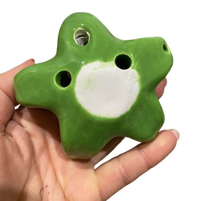 6-Hole Green Ocarina Starfish Shape