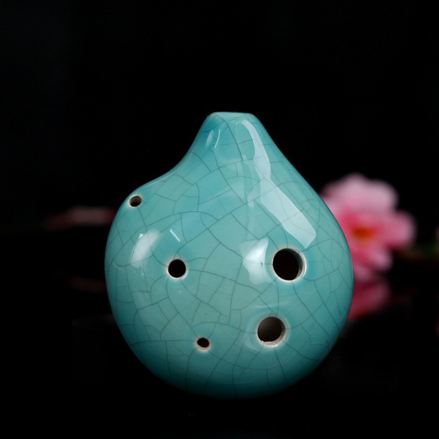 6 Hole Blue Crack Ocarina Round Shape