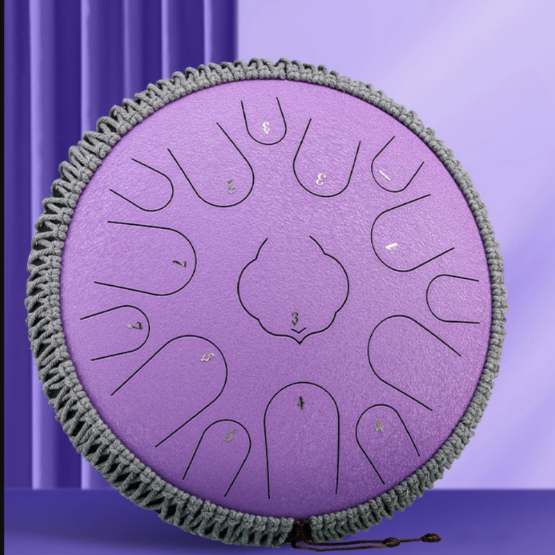 15-Tone 13-Inch C Key Lavender Carbon Steel Tongue Drum