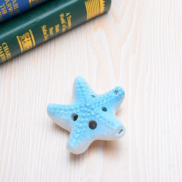 6-Hole Light Blue Ocarina Starfish Shape