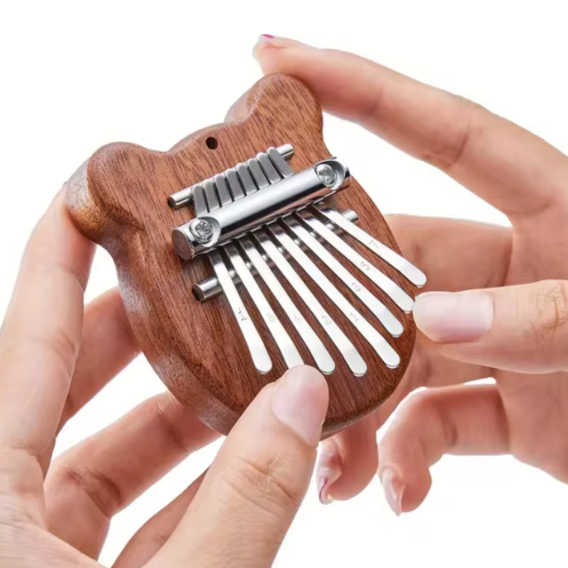 8 Keys Kalimba Brown Mahogany Bear Shape